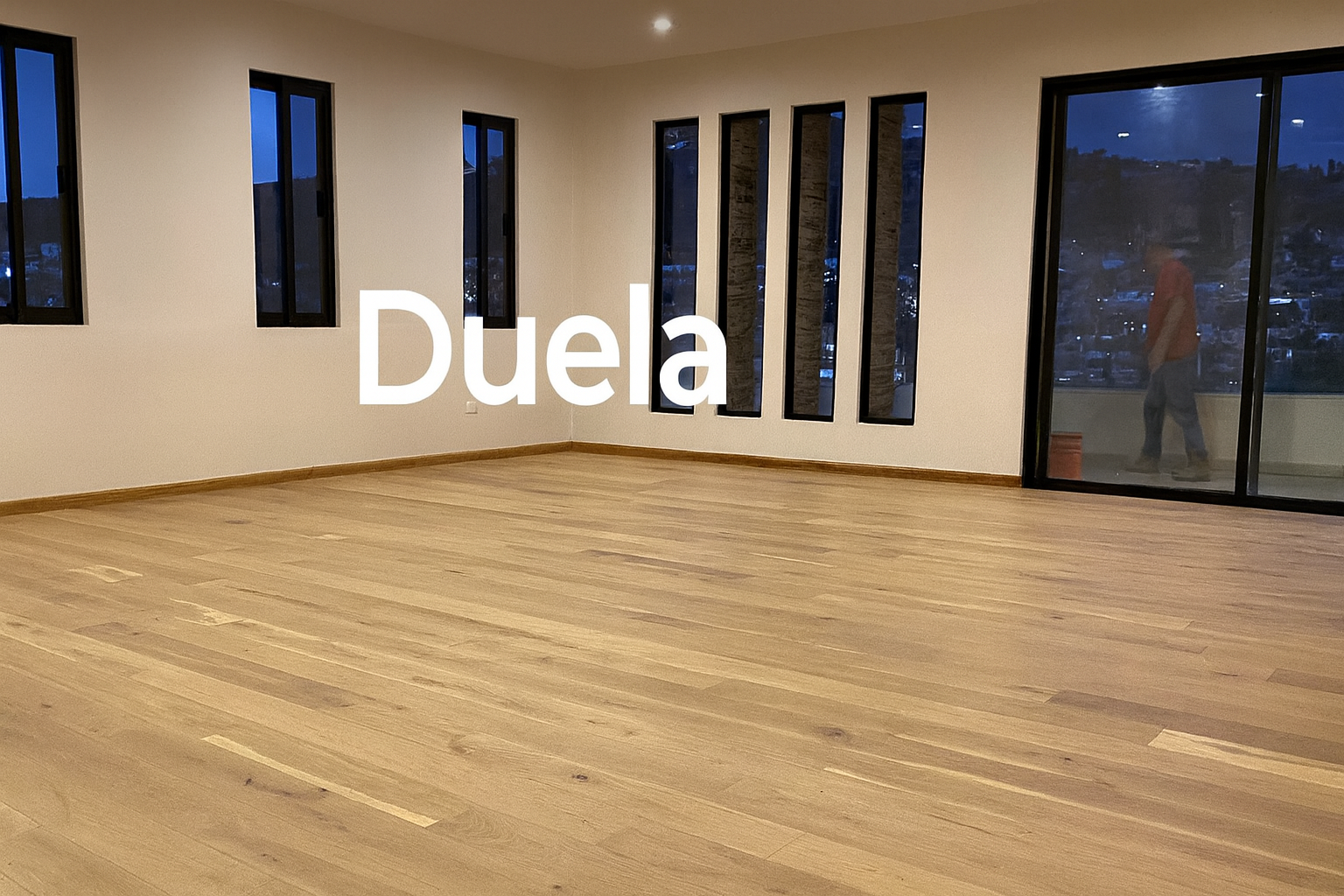 Duela de madera instalada en sala premium